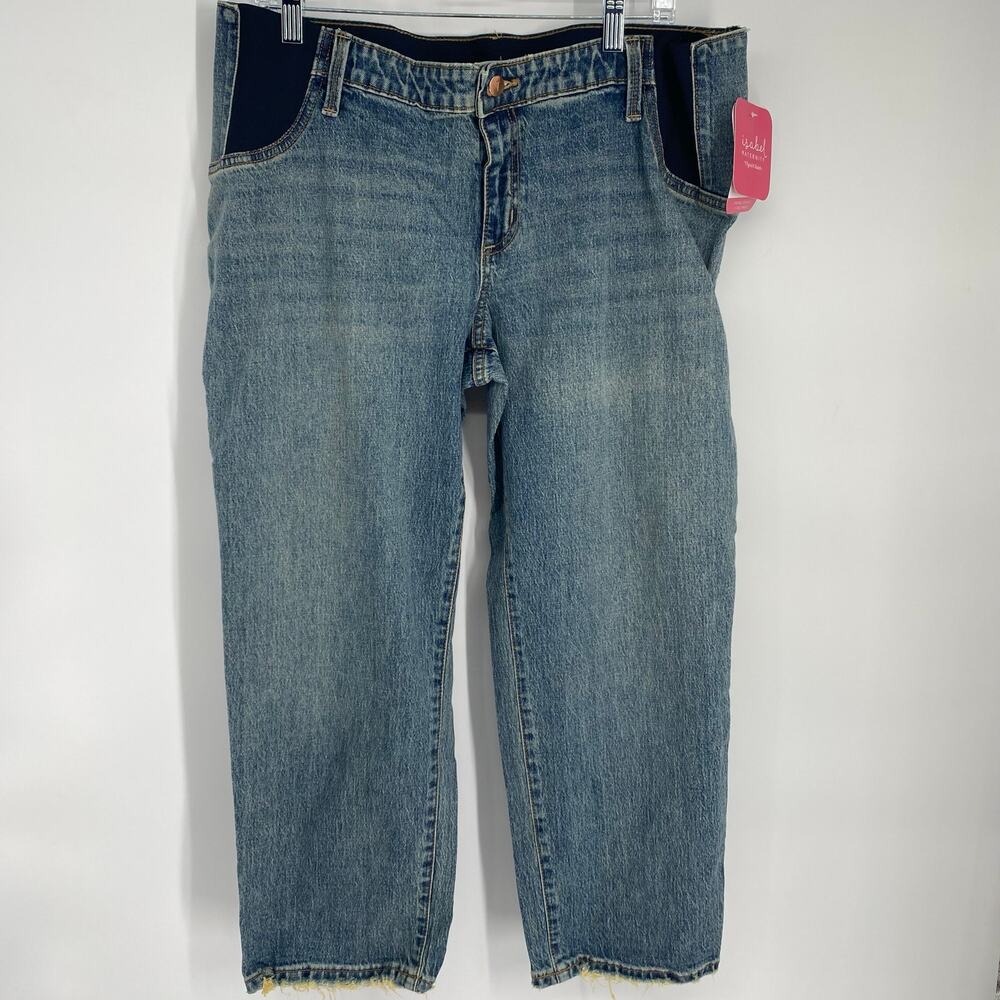 Isabel Maternity‎ Jeans Women’s 10 Vintage Straight Side Panel Distressed
